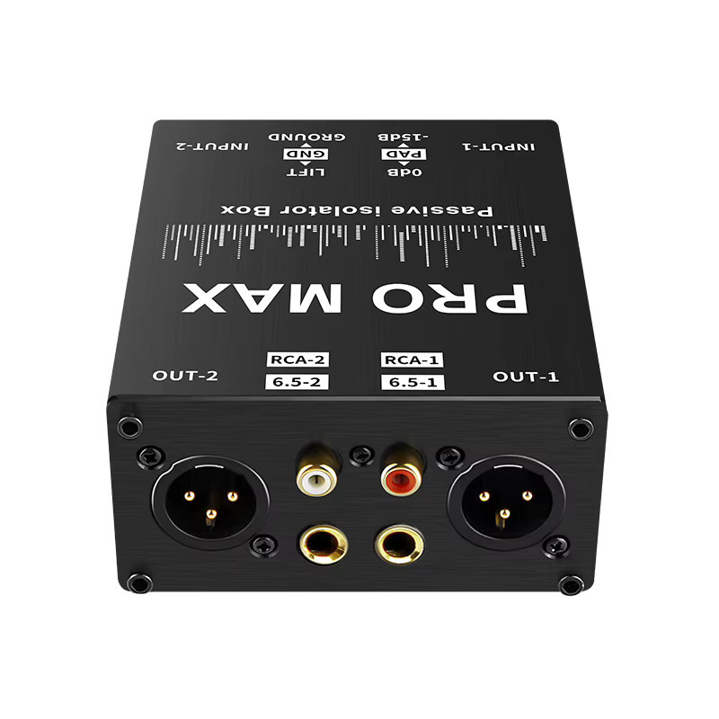 TITAK 2-Wege-Audio-Isolator Noise Eliminator Zweikanal-Rauschfilter für Mixer und Live-Übertragung in Schwarz mit XLR, 6,5 mm und RCA Lotus Anschlüssen sowie 3,5 mm Klinke - Bild 7