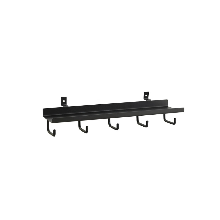 Denpanels Regal mit 5 Haken für Akustikpaneele aus Stahl in Schwarz Matt, Breite: 30 cm, Tiefe: 7,2 cm - Bild 2