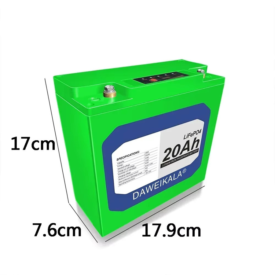 DAWEIKALA 12V 20Ah LiFePO4 Deep Cycle Lithiumbatterie mit 30A BMS und Leistungsanzeige in Grün - Bild 2