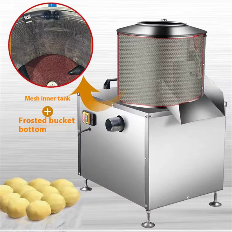 XTMAU Automatische kommerzielle Schälmaschine aus Edelstahl in Silber für Zwiebeln und Kartoffeln - Bild 3