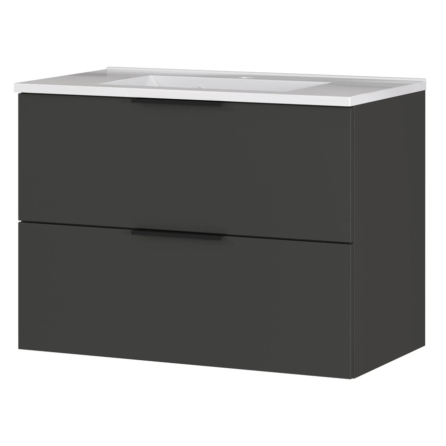 Germania Waschtischunterschrank 0727 mit Becken in Graphit, B/T/H: 81 x 61 x 47 cm - Bild 2