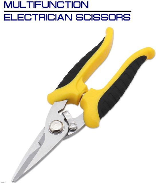 Multifunktionale Elektrikerschere von SLADE aus Edelstahl in Gelb als Drahtschneider und Stahlblechschere - Bild 1