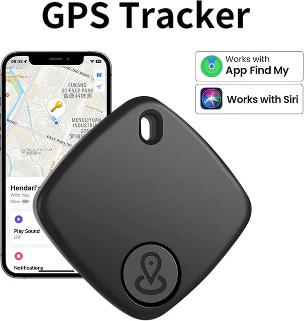 LOLGOOD Mini Bluetooth Tracking Gerät in Schwarz mit GPS-Funktion und Find My App Unterstützung für Haustiere, Kinder oder das Auto - Bild 1