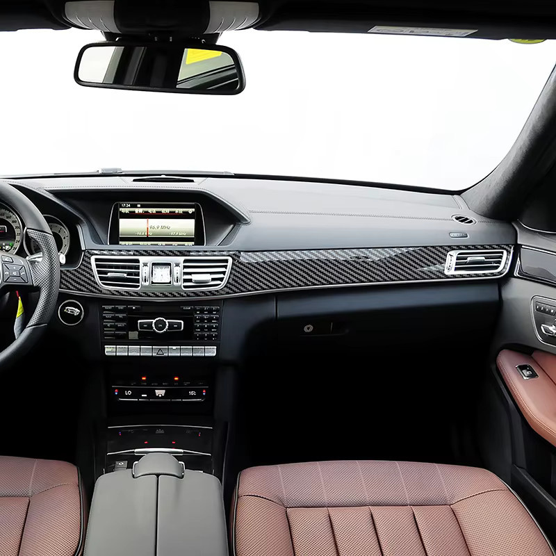 CNORICARC Carbon Faser Aufkleber für Mercedes Benz E Klasse W212 2014 2015 in Schwarz für die Mittelkonsole Innenraum Zubehör - Bild 4