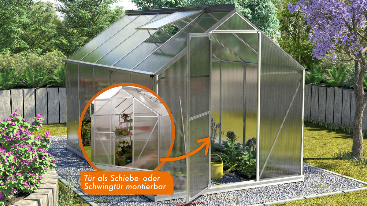 Vitavia Gewächshaus Triton 6200 mit Stahlfundament, eloxiertes Aluminium und 6 mm HKP-Verglasung, 6,3 m² - Bild 2