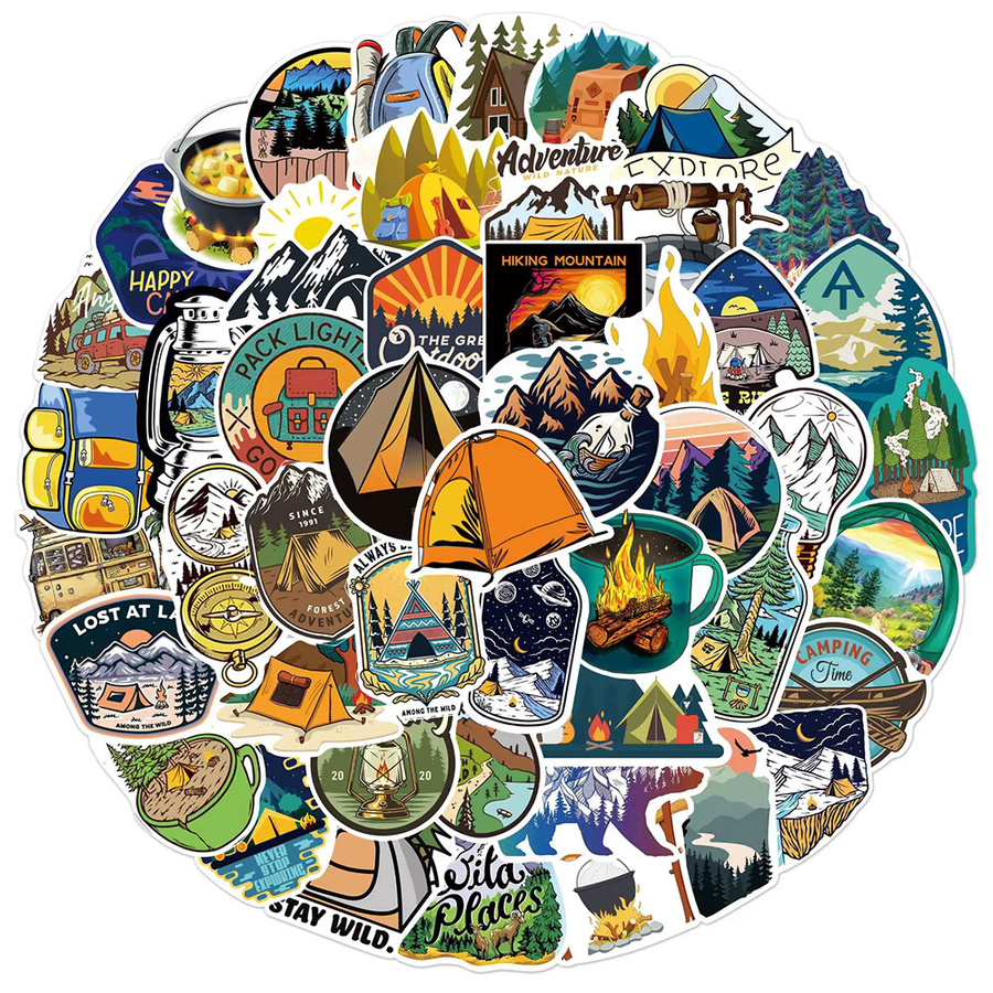 Rspctou Wald Camping Wandern Outdoor Aufkleber, Sticker, 10/30/50 Stück - Bild 2