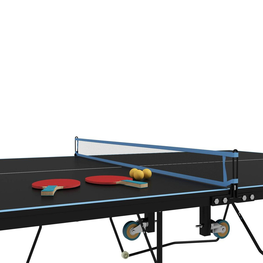 SPORTNOW Tischtennisplatte Outdoor aus Stahl, klappbar mit Rollen, Schwarz, B/T/H: 274 x 152,5 x 76 cm - Bild 6