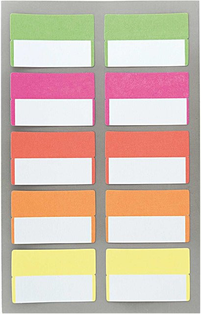 Rico Design Paper Poetry Office Sticker Register Etiketten in Neon Multicolor, B: 40 mm, H: 25 mm, 4 Bogen - Bild 1
