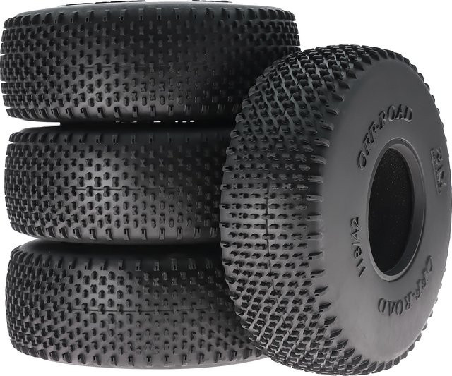 RS Gummireifen, 4-teiliges Set, 1:10, 118 mm, 1,9 Zoll, Schwarz - Bild 1