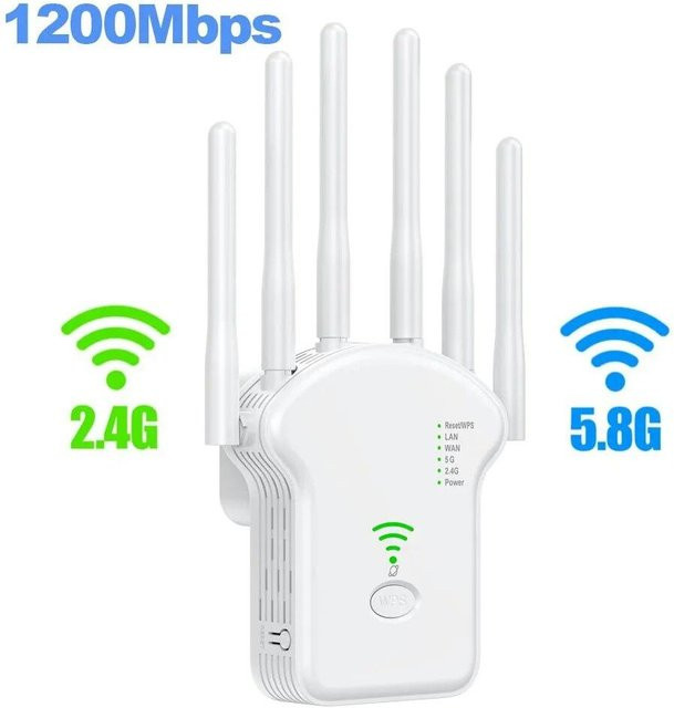 ZLXR AC1200M Dual Band WiFi Repeater Drahtloser Signalverstärker 5G High Power Wireless Spreader in Weiß - Bild 1