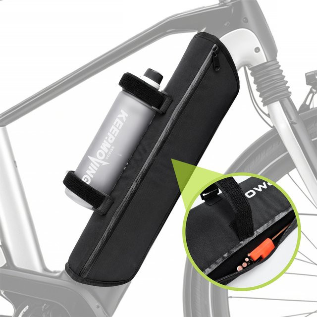 Powallon E-Bike-Akku-Abdeckung in Schwarz: Wasserdichte Thermohülle mit integrierter Wasserflaschenhalterung - Bild 1