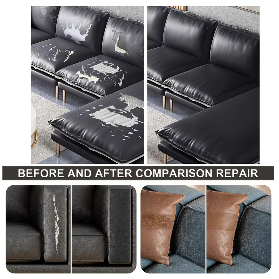 Selbstklebendes Leder-Reparaturband in Mehrfarbig und Weiß für Möbel, Sofas und Autositze, Breite: 7,87 cm, Länge: 152,4 cm - Bild 2
