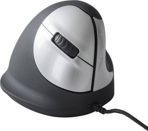 R-GO Tools RGOHE Ergonomische USB Optische Maus in Schwarz und Silber mit 3500 dpi und 4 Tasten - Bild 1