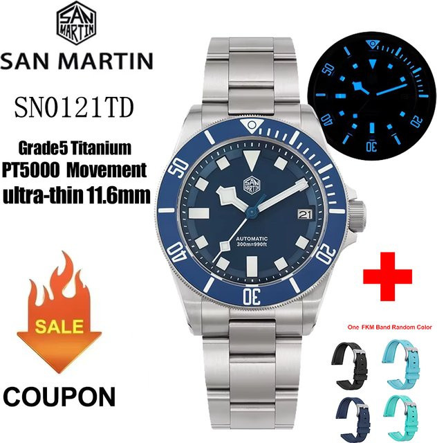 San Martin Armbanduhr, Titan, Automatik, Herren, 30 ATM - Bild 1