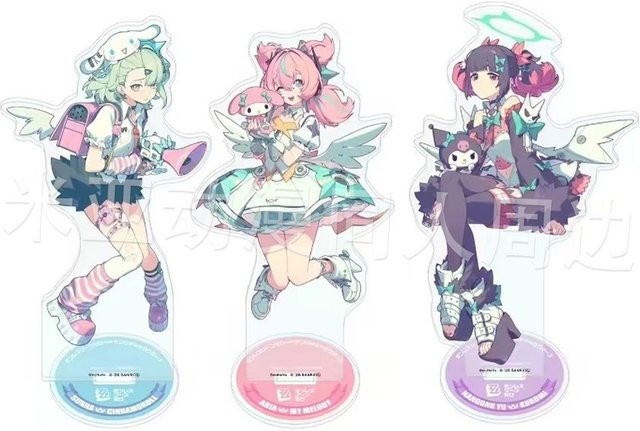 Bandai Zenless Zone Zero Sanrio Ver. Aria My Melody Kuromi Cinnamoroll Acryl-Standfigur, Einzelfigur, Bunt / Mehrfarbig - Bild 1