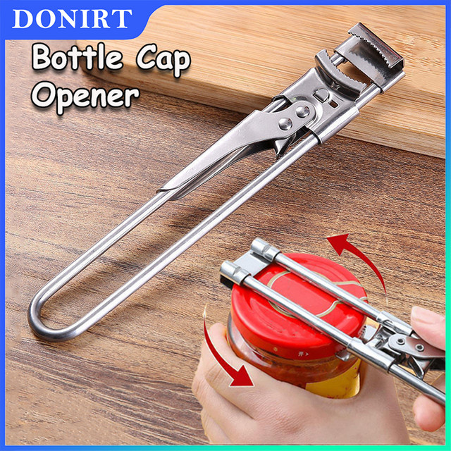 Donirt Multi-Opener verstellbarer Dosen- und Flaschenöffner aus Edelstahl in Silber mit ergonomischem Griff - Bild 1