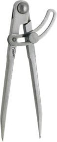 Helios-Preisser Bogenzirkel aus Edelstahl mit Nietscharnier und Feststellschraube, Farbe: Silber - Bild 1