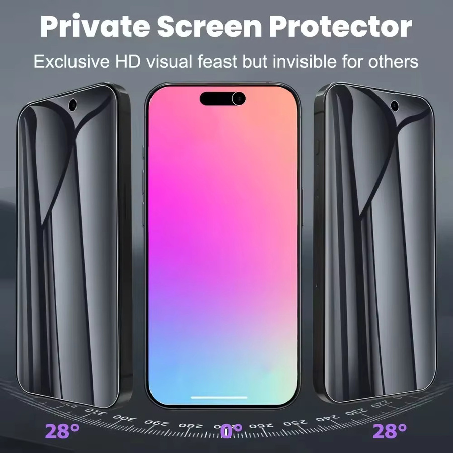 Caynes Anti-Spy Hydrogel Display Schutzfolie für iPhone 16 15 14 13 12 Pro Max XR Plus XS X in Transparent - Bild 2