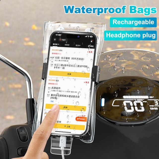 Wasserdichte Handyhülle von ANMONE in Transparent für Motorrad und Fahrer mit Touchscreen-Funktion - Bild 1