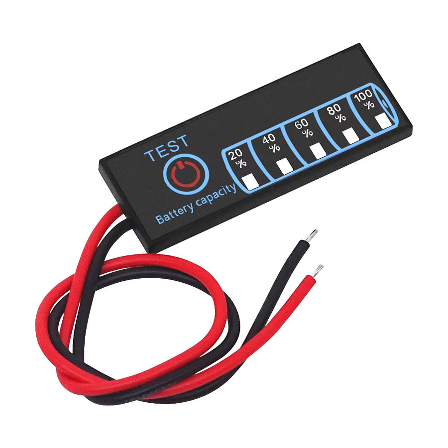 Batteriestandsanzeige DC 5V-30V für Ternäre Lithiumbatterie, Lithium-Eisenphosphat und Blei-Säure-Batterien in Schwarz - Bild 3