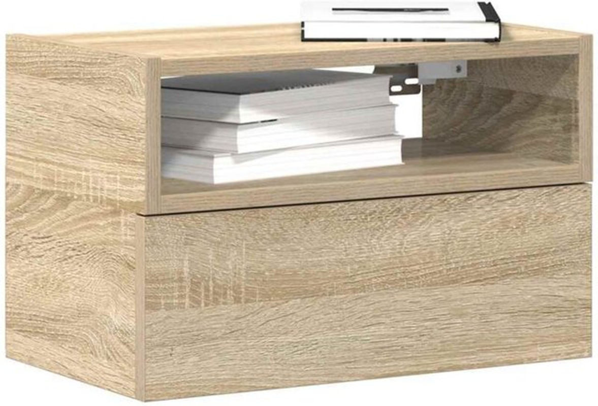 Wand-Nachttisch Vidaxl in Sonoma-Eiche Natur, Modernes Design, B/T/H: 45 x 26 x 28,5 cm - Bild 1