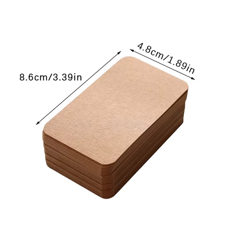 100 Stück Kraftpapier Set mit Grußkarten, Postkarten und Umschlägen in Weiß und Schwarz mit runden Kanten - Bild 4