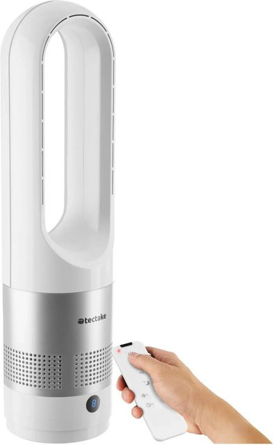 Tectake Turmventilator Polar in Weiß mit 80° Oszillation, 20 W Leistung, 8 Geschwindigkeitsstufen sowie Maximal- und Schlafmodus, B/T/H: 14,50 x 14,50 x 55,50 cm - Bild 1