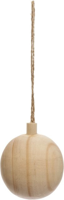 Rico Design Weihnachtsbaumschmuck Holzkugel natur Durchmesser: 6 cm - Bild 1
