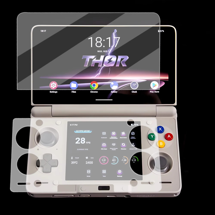 AYN THOR Displayschutzfolie aus gehärtetem Glas für THOR Flip Dual Screen Spielekonsole, transparent, HD Vollbildschutz - Bild 3