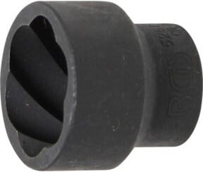BGS Spiral-Profil-Steckschlüssel-Einsatz und Schraubenausdreher mit 1/2 Zoll Innenvierkant, SW 27 mm, Schwarz - Bild 1