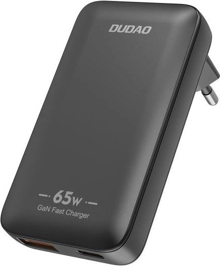 Dudao A65Q Travel Netzladegerät 65W mit 1 x USB-A und 1 x USB-C in Schwarz - Bild 1