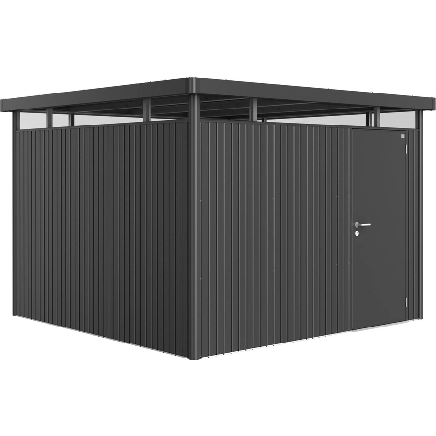Biohort Gerätehaus HighLine H6 Dunkelgrau-Metallic mit Standardtür und Flachdach, B/T/H: 314,3 x 314,3 x 221 cm - Bild 2
