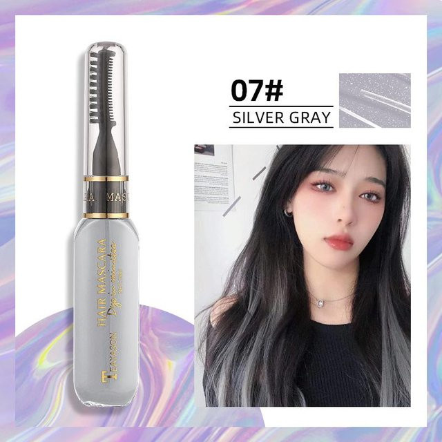 WishLucky Temporäre Haarfarbe Mascara, Grau, Damen - Bild 1