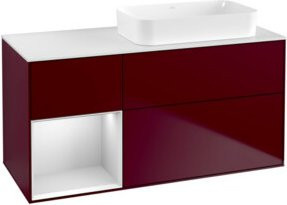 V&B Waschtischunterschrank Finion mit Wandbeleuchtung, Farbe Weiß Matt, B/T: 120 x 60 cm - Bild 1