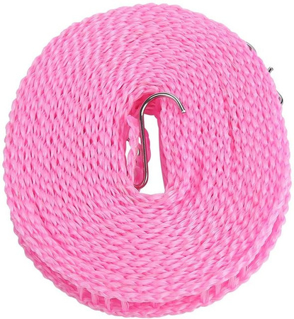 TOMTOP JMS Tragbare Outdoor-Wäscheleine, rutschfestes und verdicktes Wäschetrocknungsseil, Rosa, 5 m