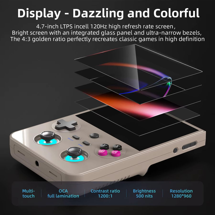 Anbernic RG477V Retro Handheld-Videospielkonsole in Schwarz mit 4,7 Zoll LTPS In-Cell Display und Android 14 - Bild 4