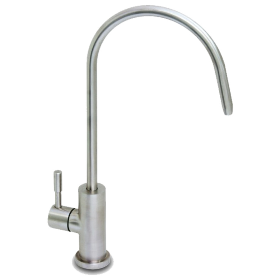 BieTal Elegance 1-Wege Wasserhahn mit C-Auslauf aus Edelstahl in matt gebürstetem Silber - Bild 1