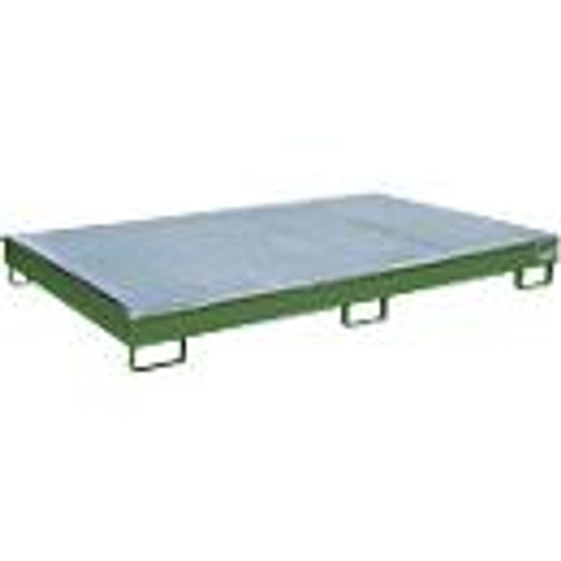 Bauer Regalwanne RW-GR 2200-1 PE in Resedagrün mit PE-Einsatz und Gitterrost, B/T/H: 131,5 x 216,5 x 23,0 cm - Bild 2
