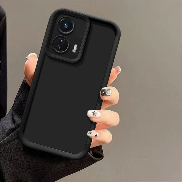 Stoßfeste Handyhülle für Motorola Moto E14, E13, E22, E22i und E32 in Schwarz mit matter Oberfläche und vollständiger Abdeckung - Bild 1