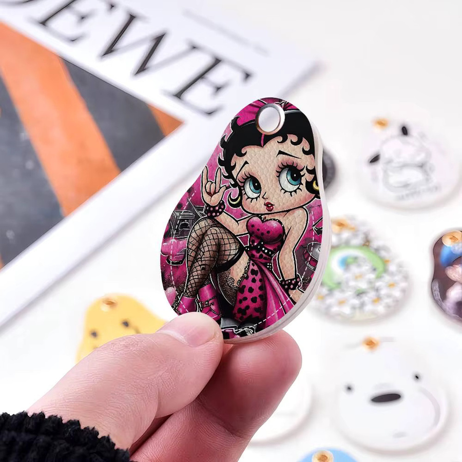 B-Betty-Cute-Boop Anime Schlüsselanhänger, Leder, Kartenhalter - Bild 4