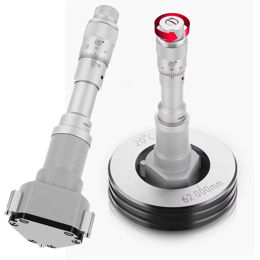 ETOPOO Dreipunkt-Innenmikrometer-Set in Silber mit Messbereichen 6-12mm, 12-20mm, 20-50mm und 50-100mm - Bild 1