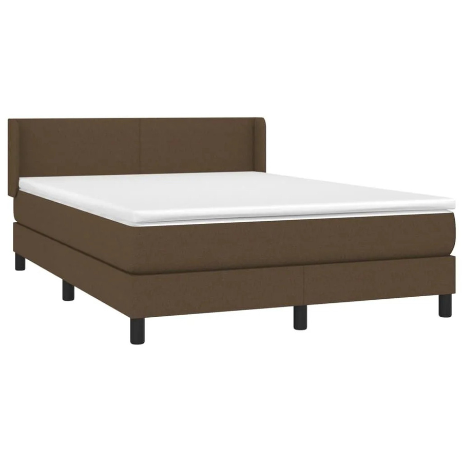 vidaXL Boxspringbett mit Matratze Hybrid-Design in Dunkelbraun, B/T/H: 140 x 190 cm - Bild 2