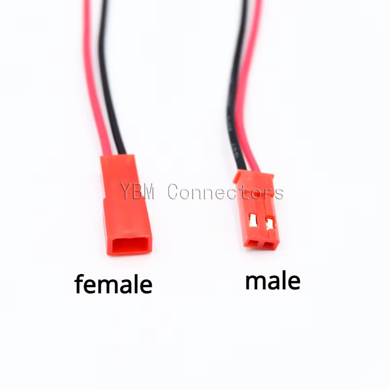 20 Stück JST 2-Pin Stecker und Buchsen Set mit 10 cm Kabel in Rot für RC Modelle und Spielzeug, 22AWG - Bild 2