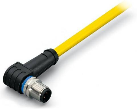WAGO 756-1504/060-100 Sensor-Aktor-Datensteckverbinder gelb, konfektioniert als M12 Stecker gewinkelt, 5-polig, 10,00 m - Bild 1