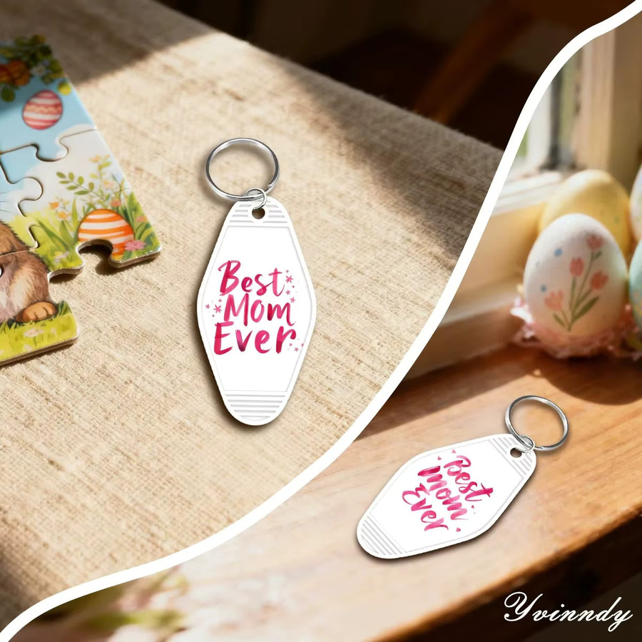 24er Set Beste Mama UV DTF Transfer Papier mit bunten Zitaten für DIY Motel Schlüsselanhänger in Multicolour - Bild 3