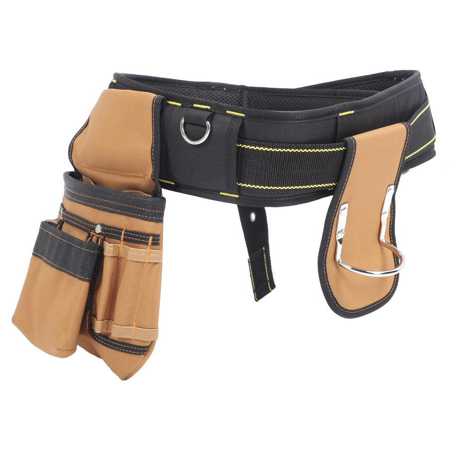 Werkzeuggürtel mit 12 Taschen und abnehmbarer Tasche, verstellbare Hüftwerkzeugtasche mit Hammerhalter und Schnellverschluss - Bild 2