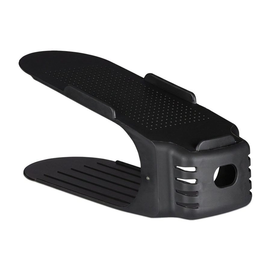 Relaxdays Schuhstapler 12er Set aus Kunststoff in Schwarz, rutschfest, H x B x T: 27 x 10 x 12 cm - Bild 2