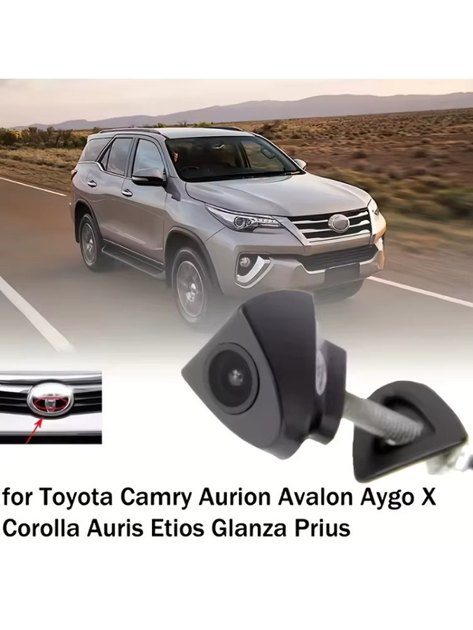 QueenDer Frontkamera für Toyota Camry, Aurion, Avalon, Aygo-X, Corolla, Auris und Etios in Schwarz - Bild 7