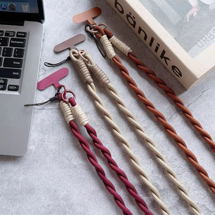 ZHIO Handy-Lanyard aus robustem, gedrehtem Material in Braun – Outdoor Anti-Verlust Umhänge- und Nackengurt - Bild 2