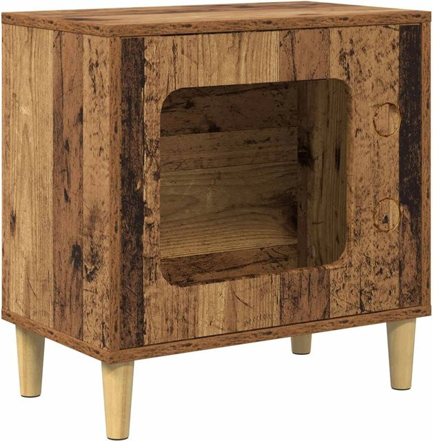 vidaXL Katzenhaus aus Altholz in Braun, B/T/H: 51 x 30 x 52 cm - Bild 1